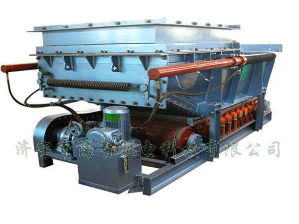 它將帶式（甲帶）給料機的手動檢修閘門改為電動、液動或氣動控制閥門，增大了閘門推力